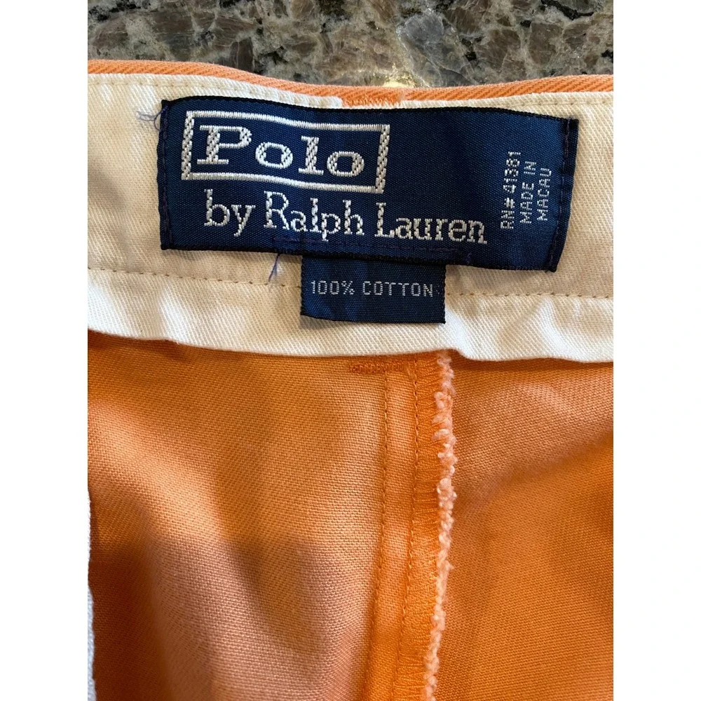 Polo Ralph Lauren Mens Classic Chino Pants Orange 100% Cotton 38/30 Straight Leg